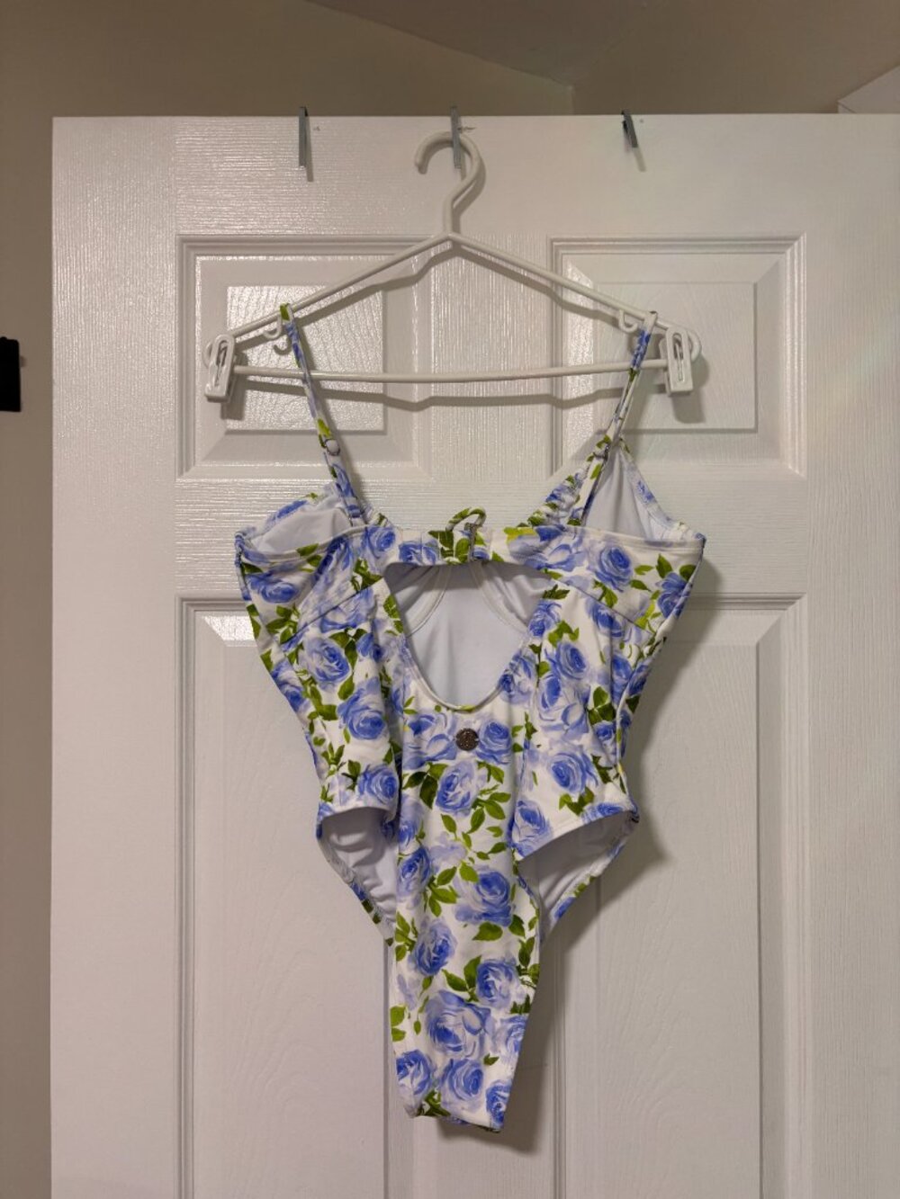 Blue Floral Underwire One-Piece Swimsuit | Blue and White Floral NWT (XL) - Picture 5 of 12